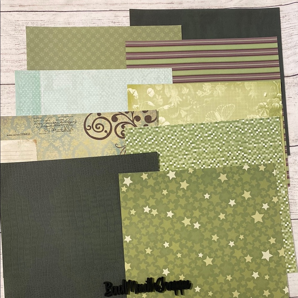 12x12 Scrapbook Paper Lot Stars Wood Stripes Valentine's Love Floral Birds (I3)